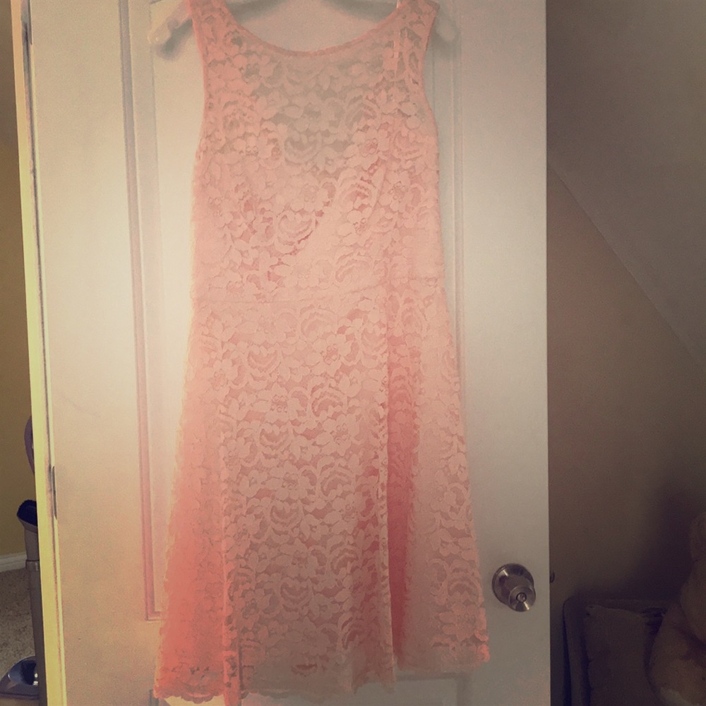 Pink lace A line dress